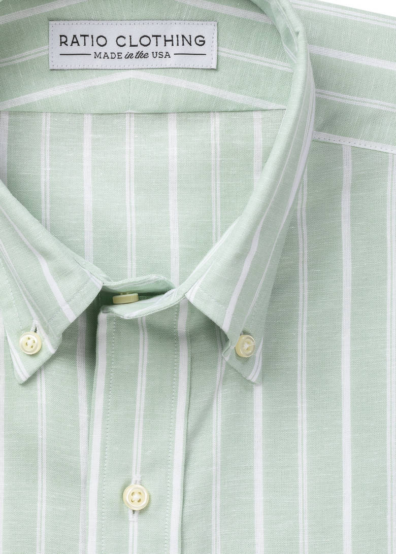 Mint Yuma Cotton Linen Stripe Product Image 2