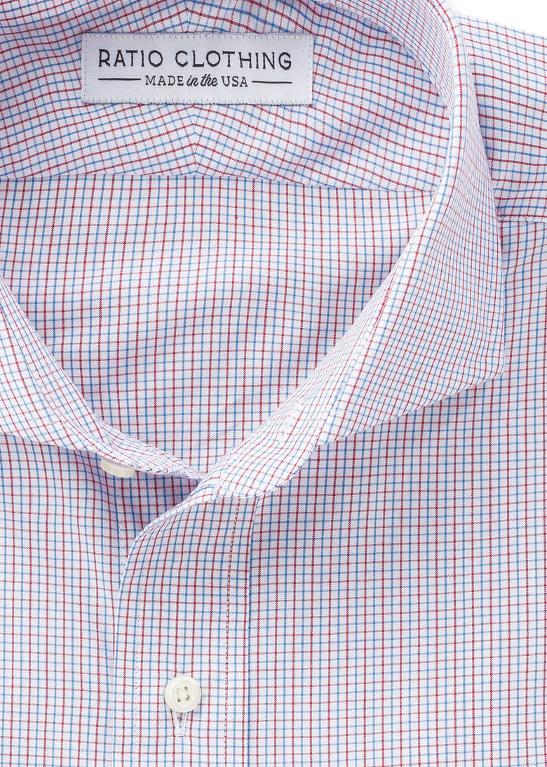 peached red blue tattersall