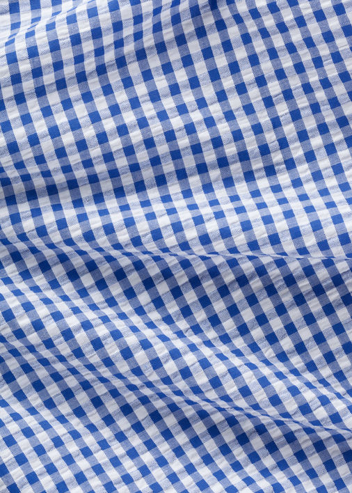 Blue Gingham Seersucker Ratio Clothing