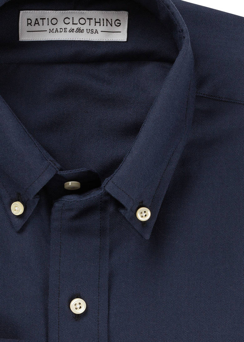 Navy Monochrome Oxford - Ratio Clothing